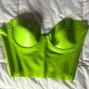 Neon Green Bustier latex Top 34D by atsuko kudo